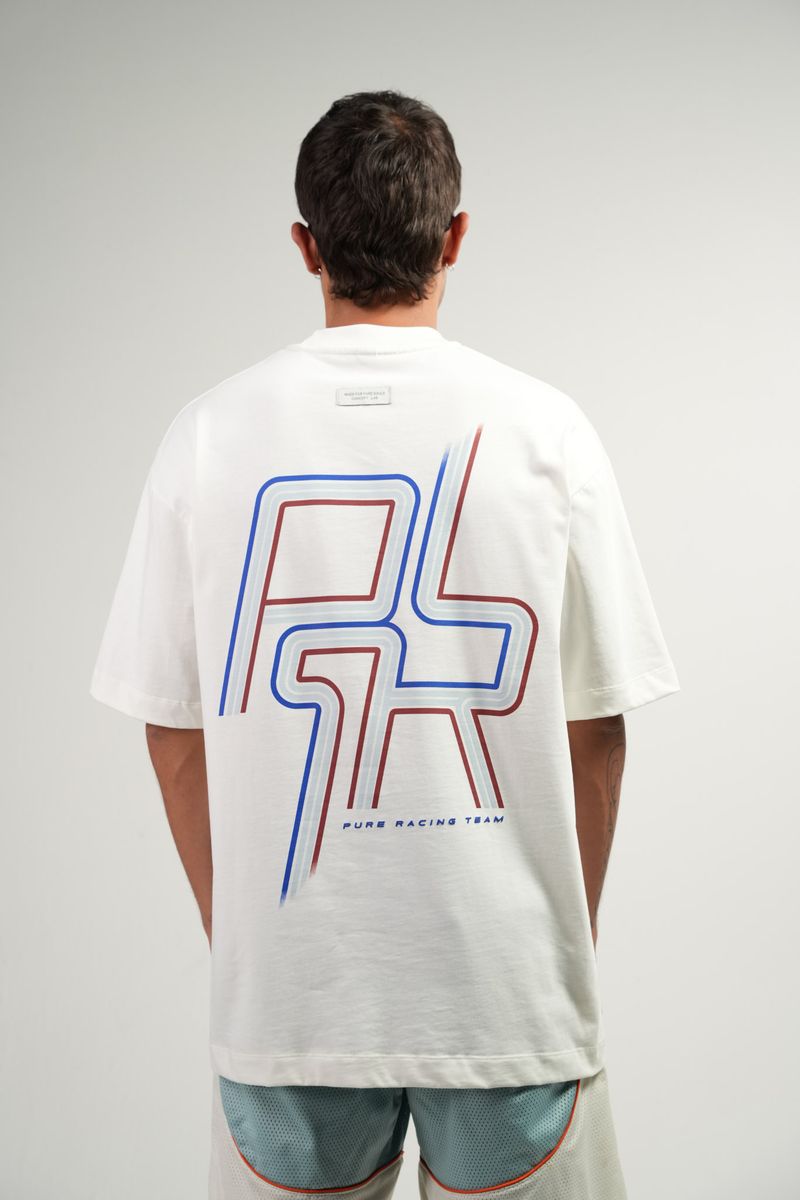 PURE Overdrive Ivory Racing Lines T-Shirt (PUR22282-22)