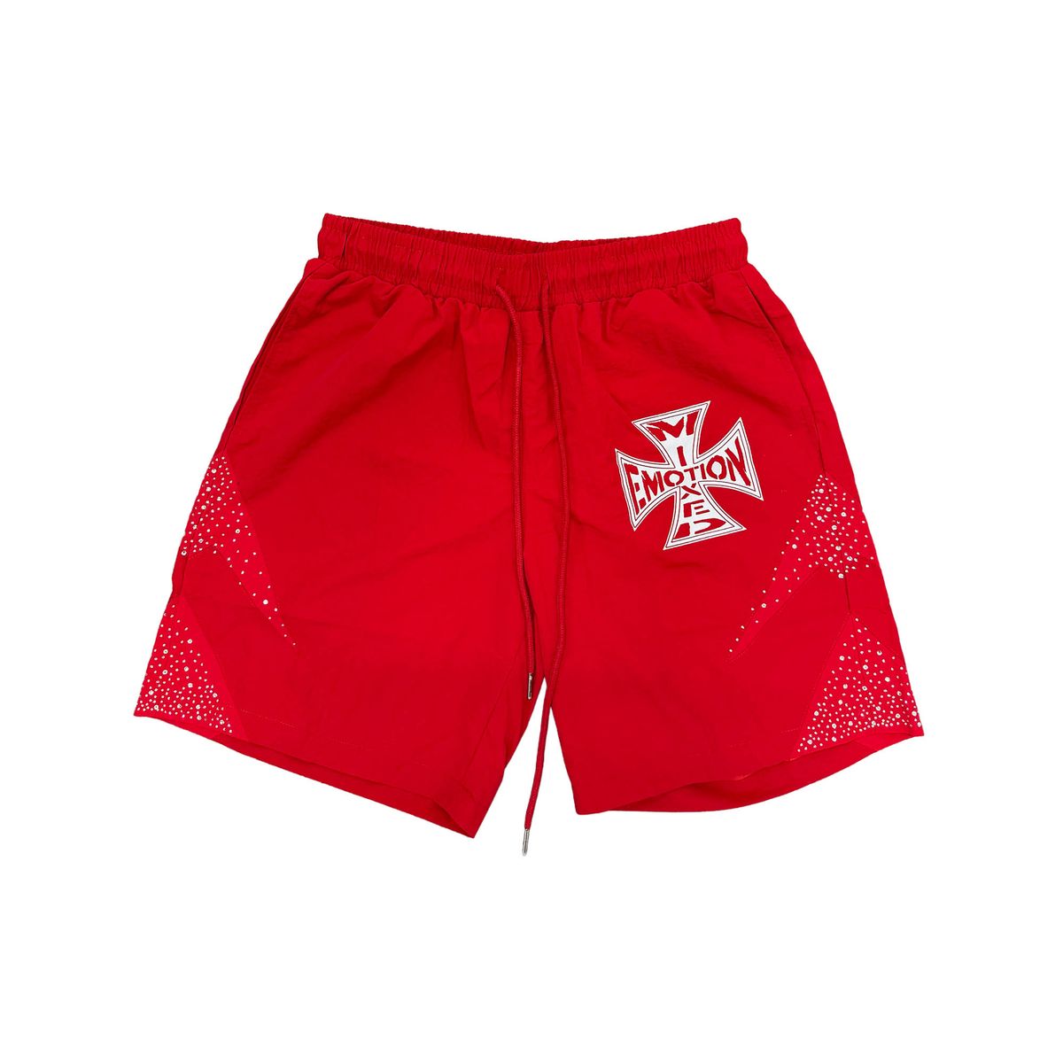 MIXED EMOTION red ‘classic’ nylon shorts