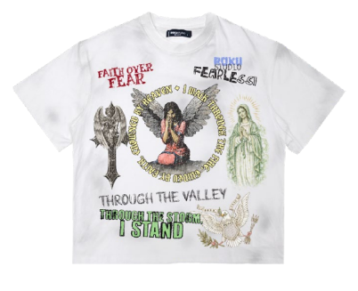 ROKU STUDIO t-shirt RISE ABOVE RELAXED LOOSE FIT TEE (RK1482118)