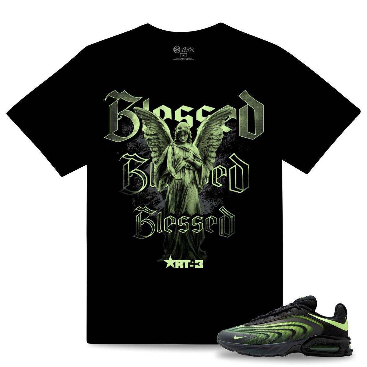 RISQ TAKERS t-shirt  RTDe - Blessed V2 - BLACK