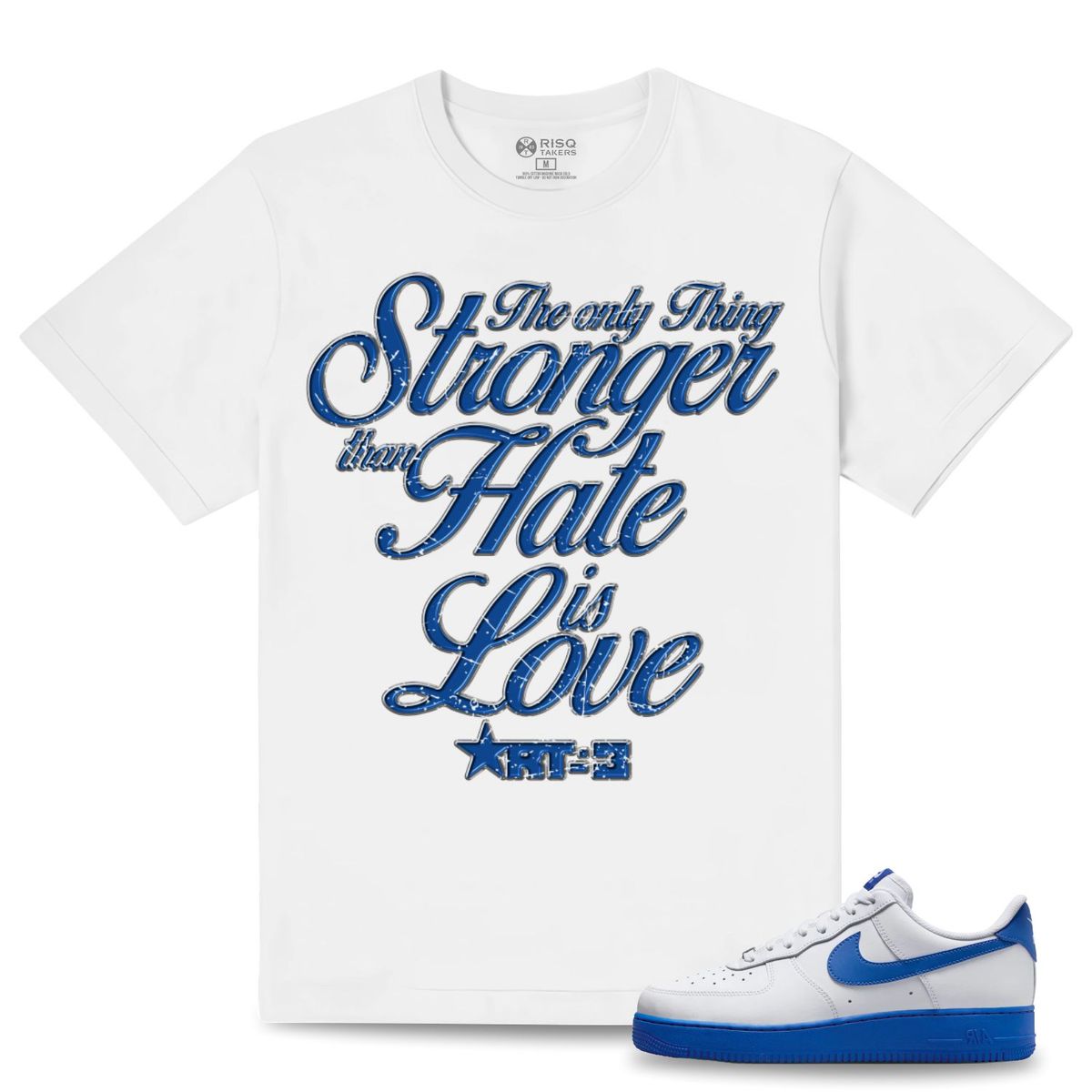 RISQ TAKERS t-shirt RTDe - The Only Thing Stronger - WHITE