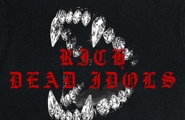 RICH DEAD IDOLS t-shirt "money hungry " BLACK AND RED