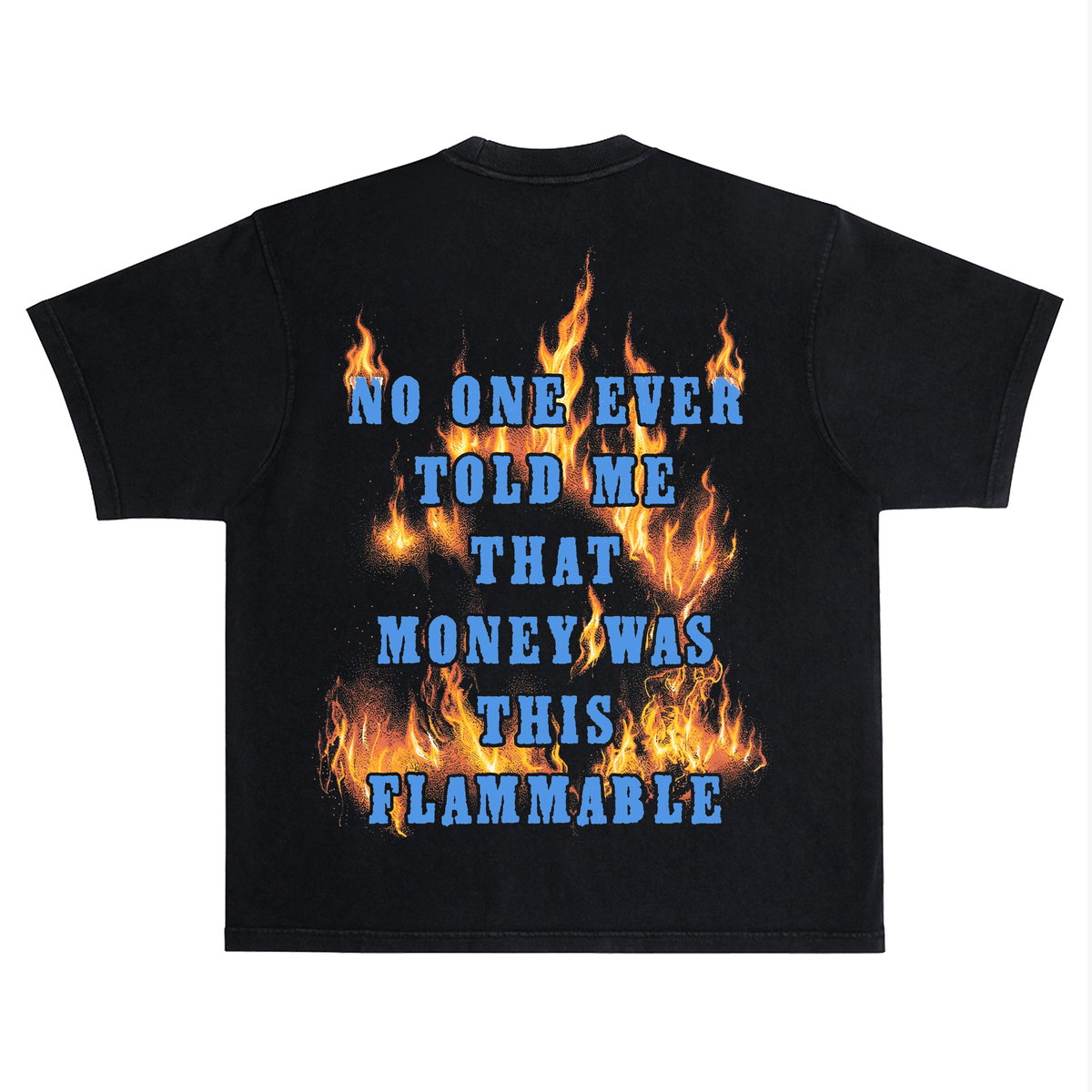 RICH DEAD IDOLS t-shirt flammable " BLACK AND BLUE