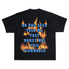 RICH DEAD IDOLS t-shirt flammable " BLACK AND BLUE