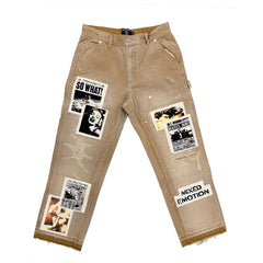 MIXED EMOTION Newspaper” Carpenter Pants