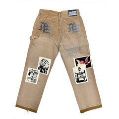 MIXED EMOTION Newspaper” Carpenter Pants