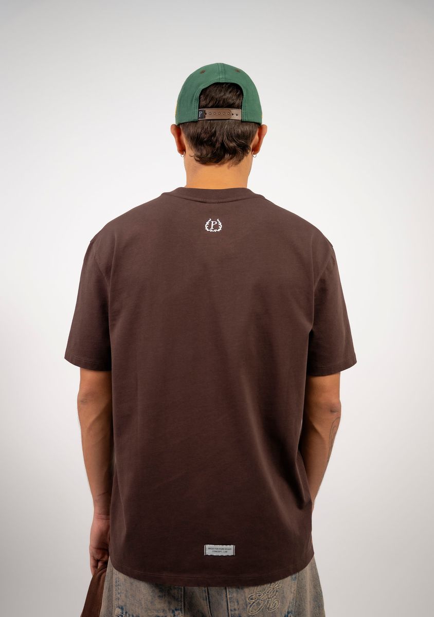 PURE  Brown Regular T-Shirt (PUR22617-32)