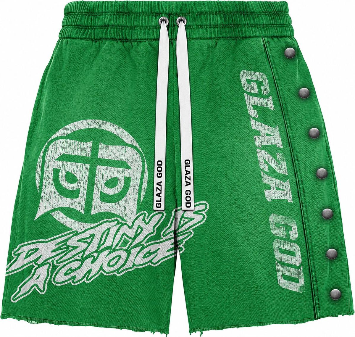 GLAZA GOD Heavyweight French Terry Shorts – Green Wash