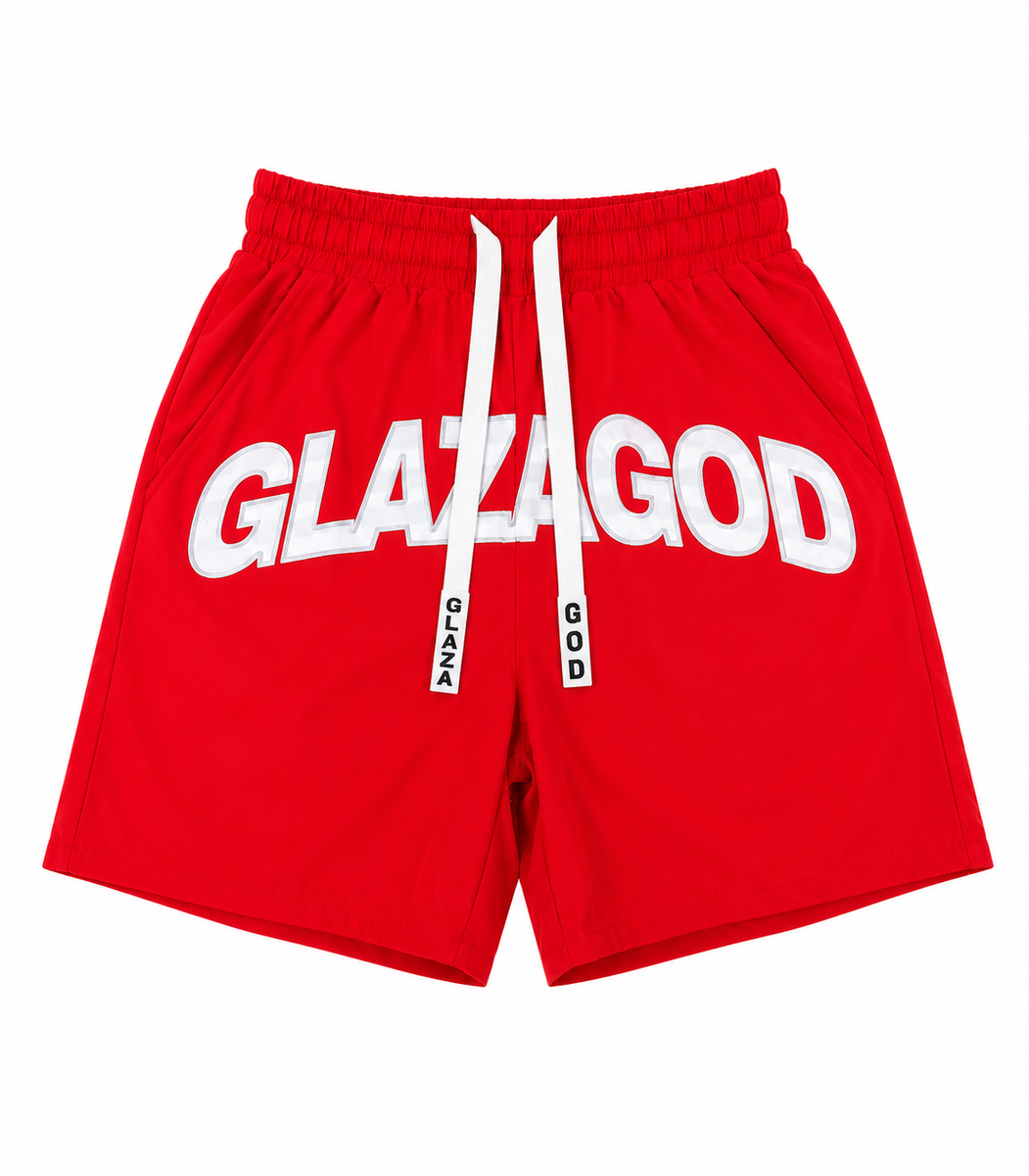 GLAZA GOD Short Waterproof Heavyweight Streetwear-RED