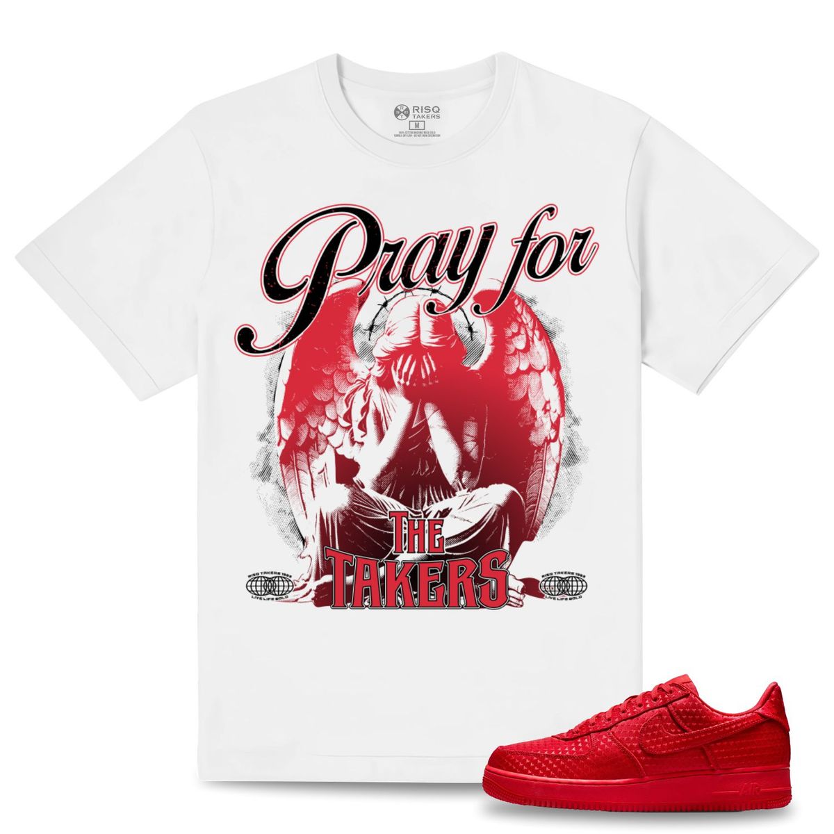 RISQ TAKERS t-shirt RTDe - Pray for the Takers V3 - WHITE