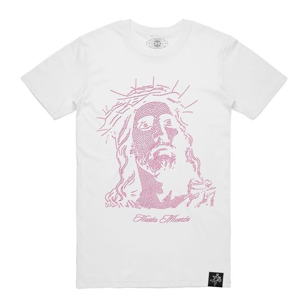HASTA MUERTE t-shirt Pink Jesus Rhinestone
