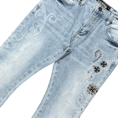 VICIOUS PANTS PREMIUM SKINNY BOOT CUT DENIM WITH ART PRINTED ALL OVER