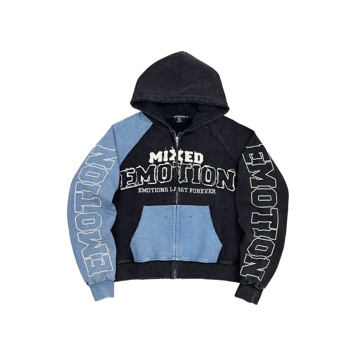 MIXED EMOTION Blue “Split Decision” Hoodie