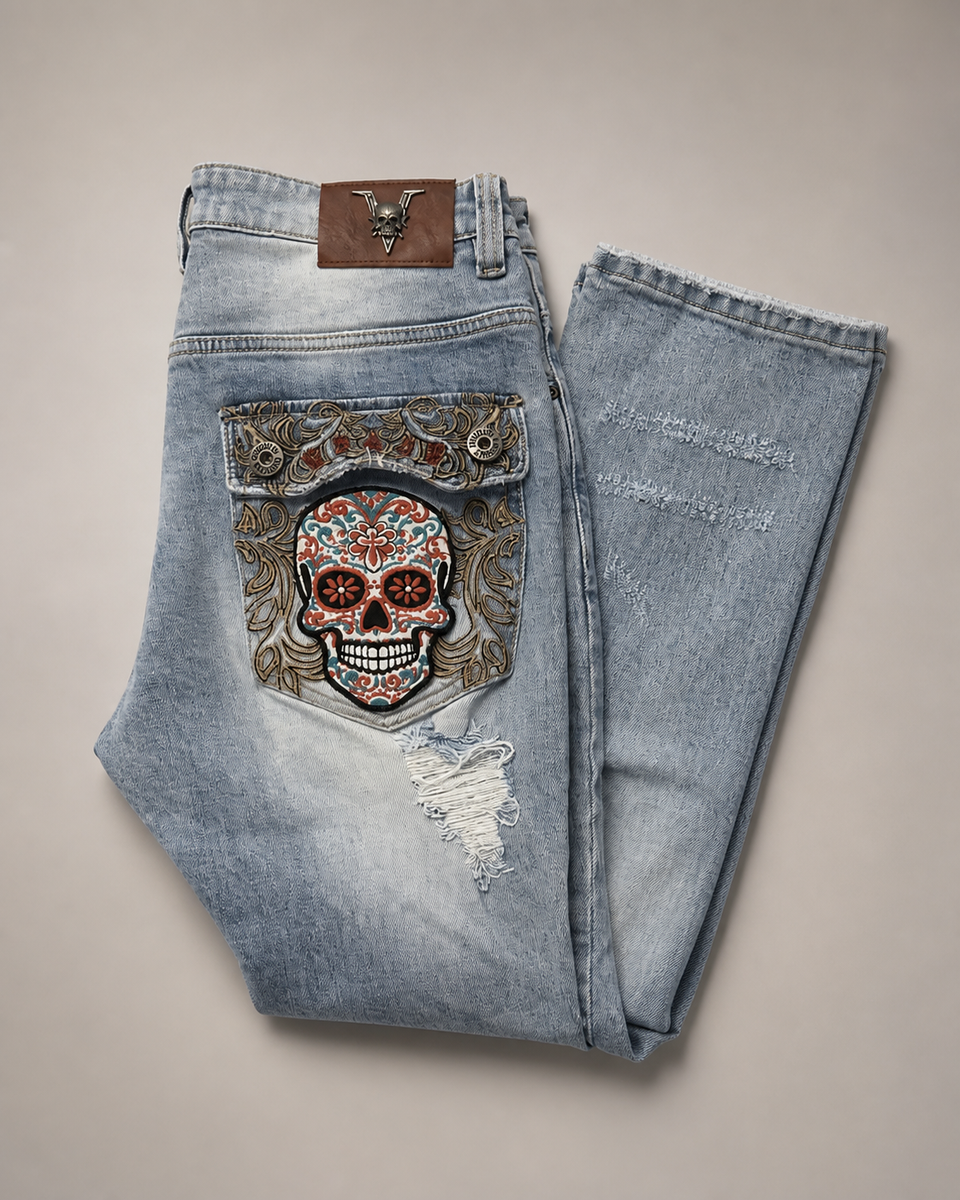 VICIOUS pants logo ON THE BACK POCKETS