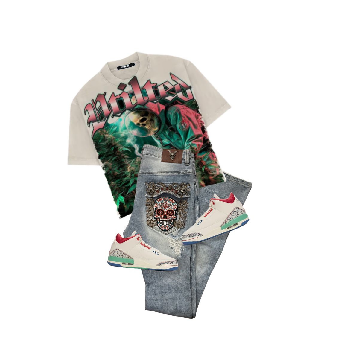 VICIOUS pants logo ON THE BACK POCKETS