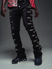 GUAPI Black Velvet Aviation Clasp Pants