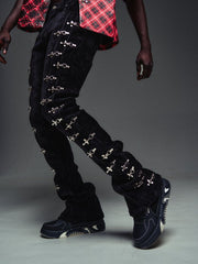 GUAPI Black Velvet Aviation Clasp Pants