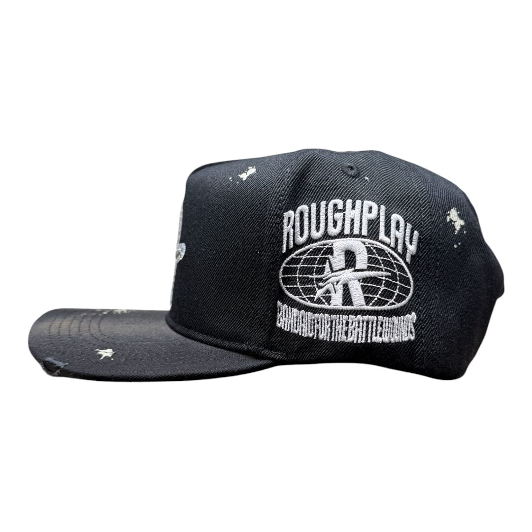 ROUGH PLAY hat vintage SNAPBACK (BLK/SILVER))