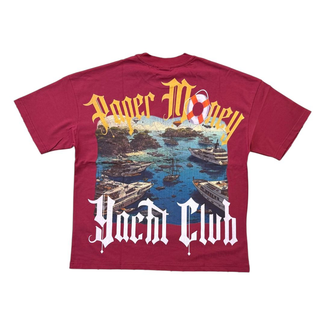 PAPER MONEY T-SHIRT RED WINE YACHT CLUB