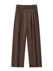 BAROCCO PANTS Wellington Side-Tab Trousers-Coffee