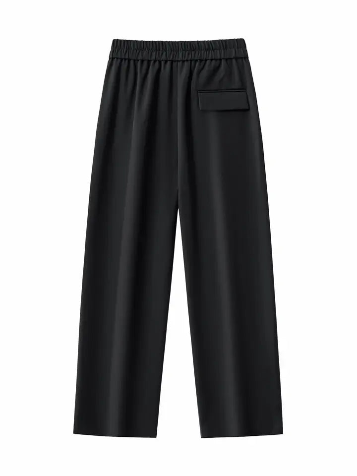 BAROCCO PANTS Kingsley Side-Tab Trousers-Black