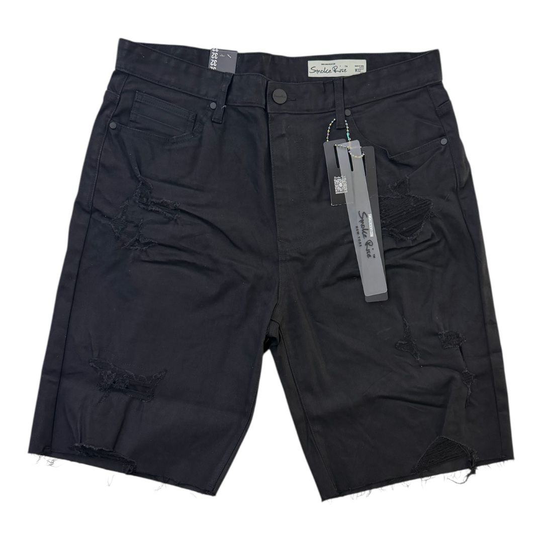 SMOKE RISE CLEAN LOOK COMFORT FIT SHORTS Style-JS25208-JET BLACK