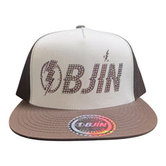 OBJIN HAT  "WHITE Diamond" Edition – BROWN and Crystals