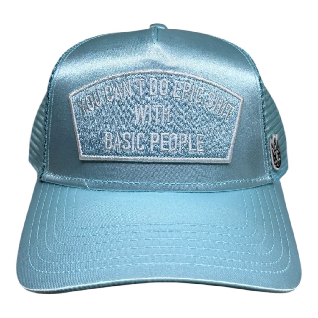 CULT OF INDIVIDUALITY HAT MESH TRUCKER HAT WITH SATIN "EPIC SHIT" (626AC-CH73A