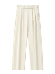 BAROCCO PANTS Wellington Side-Tab Trousers-Ivory