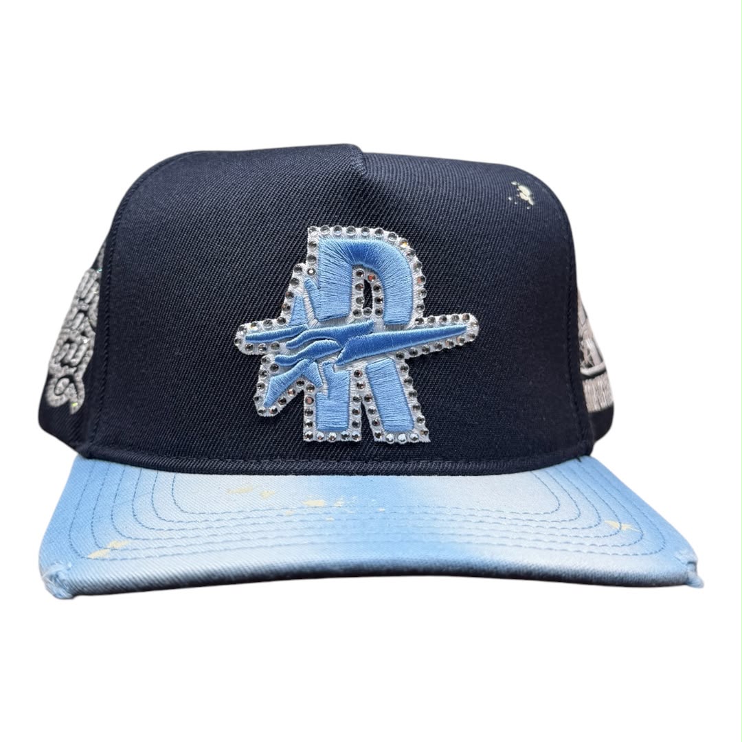 ROUGH PLAY hat vintage SNAPBACK NAVY/SILVER)