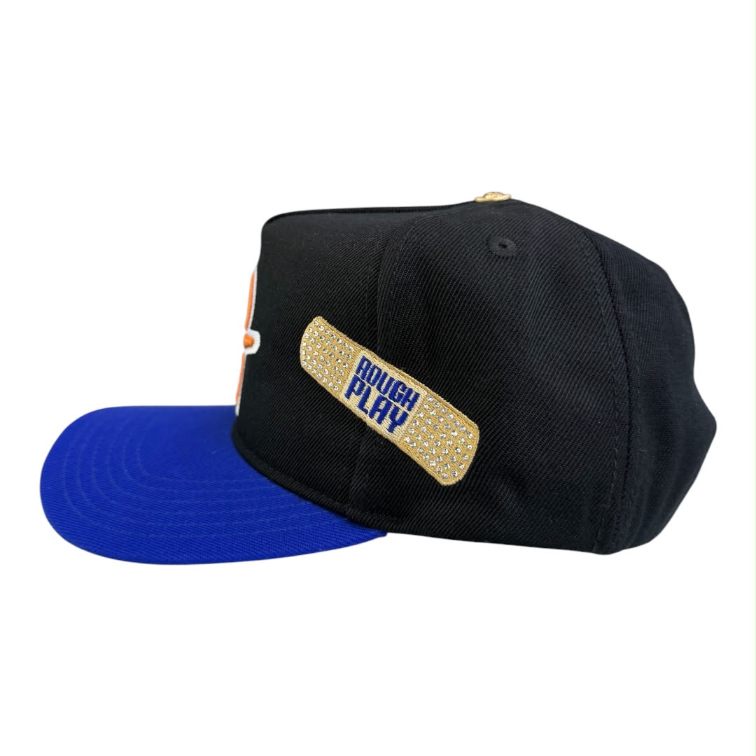 ROUGHPLAY HAT  (BLACK/ROYAL BANDAID SNAPBACK)