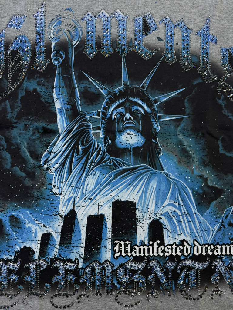 ELEMENTS DRIP SAINTS ELEMENTS " RHINESTONE GRAPHIC TEE gray/blue