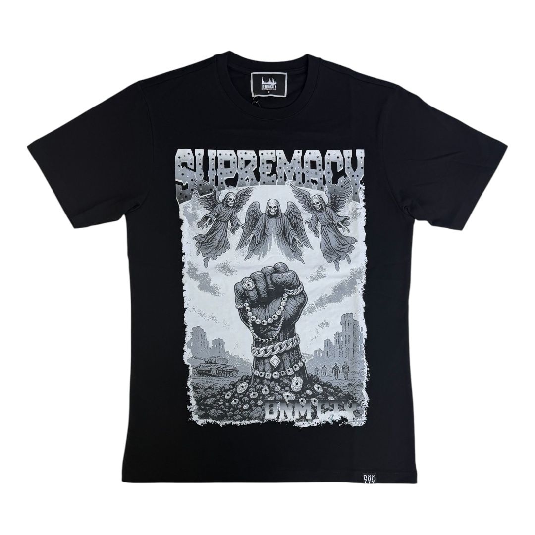 DENIMICITY RULE OR BE RULED STONE T-SHIRT DNM-2507BLACK.