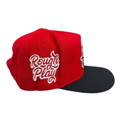 ROUGHPLAY HAT (RED/BLACK BANDAID SNAPBACK)