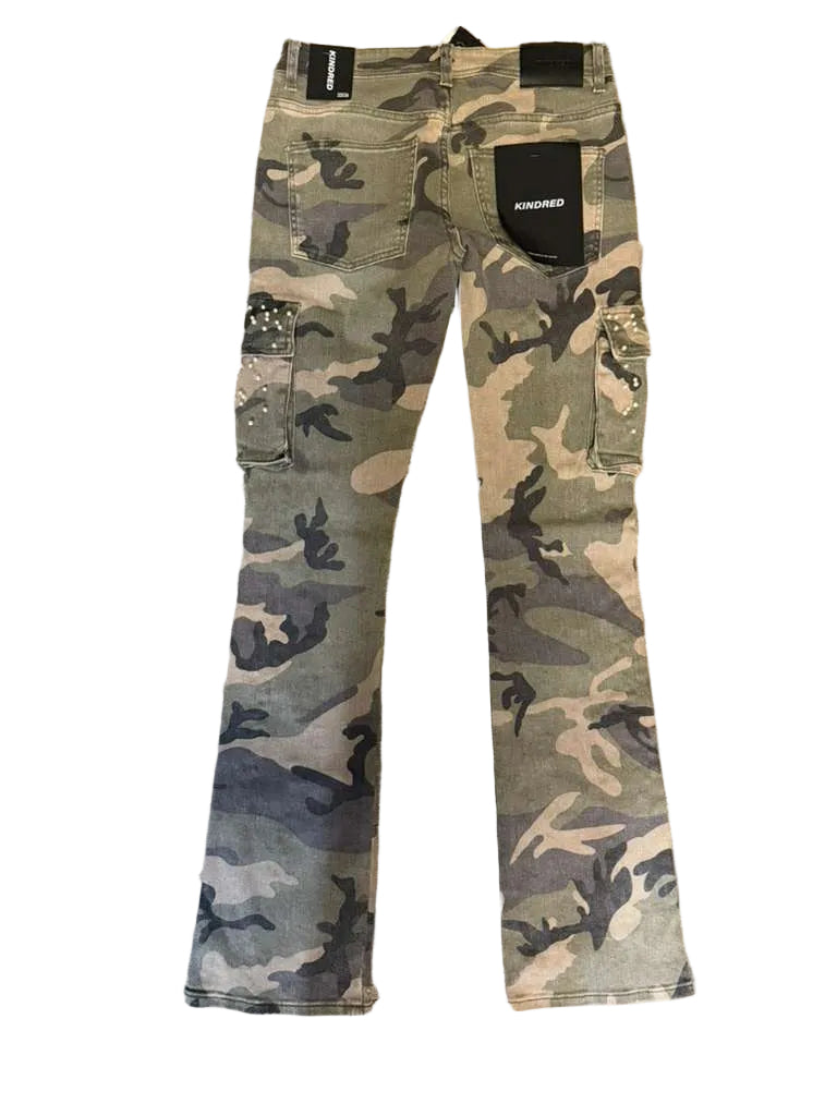 KINDRED PREMIDUM RHINESTONE & PEARL STACK DENIM (KD2239 GREEN CAMO)