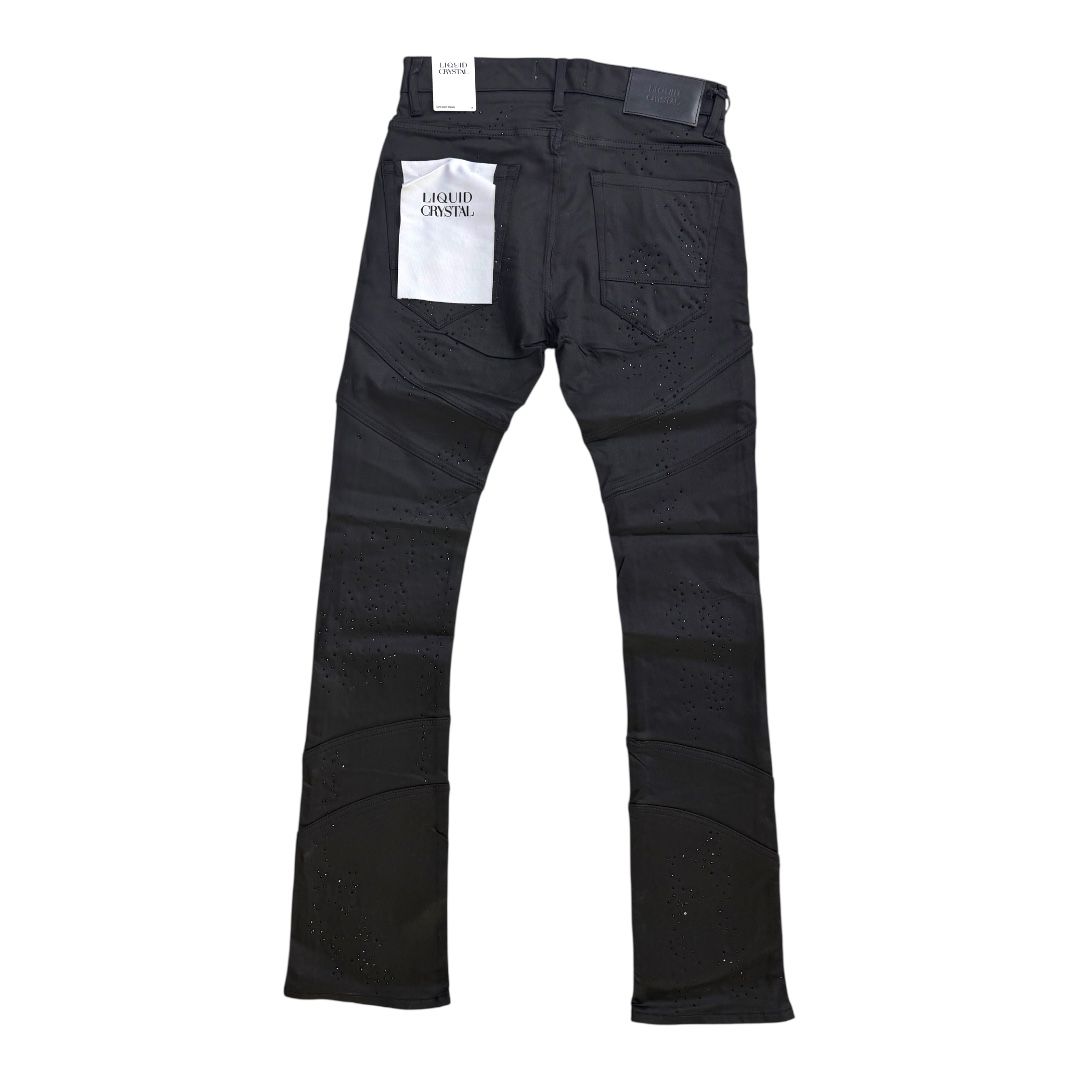 LIQUID CRYSTAL PANTS STACKED & CRYST JET BLACK JTF2333A