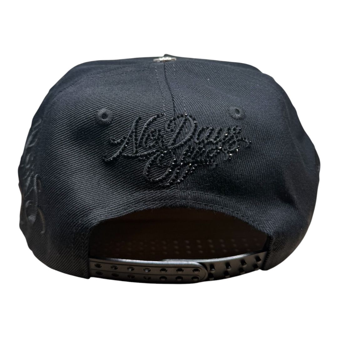 LIFE HUSTLERS "Triple Black Shadow" Rhinestone Snapback Hat