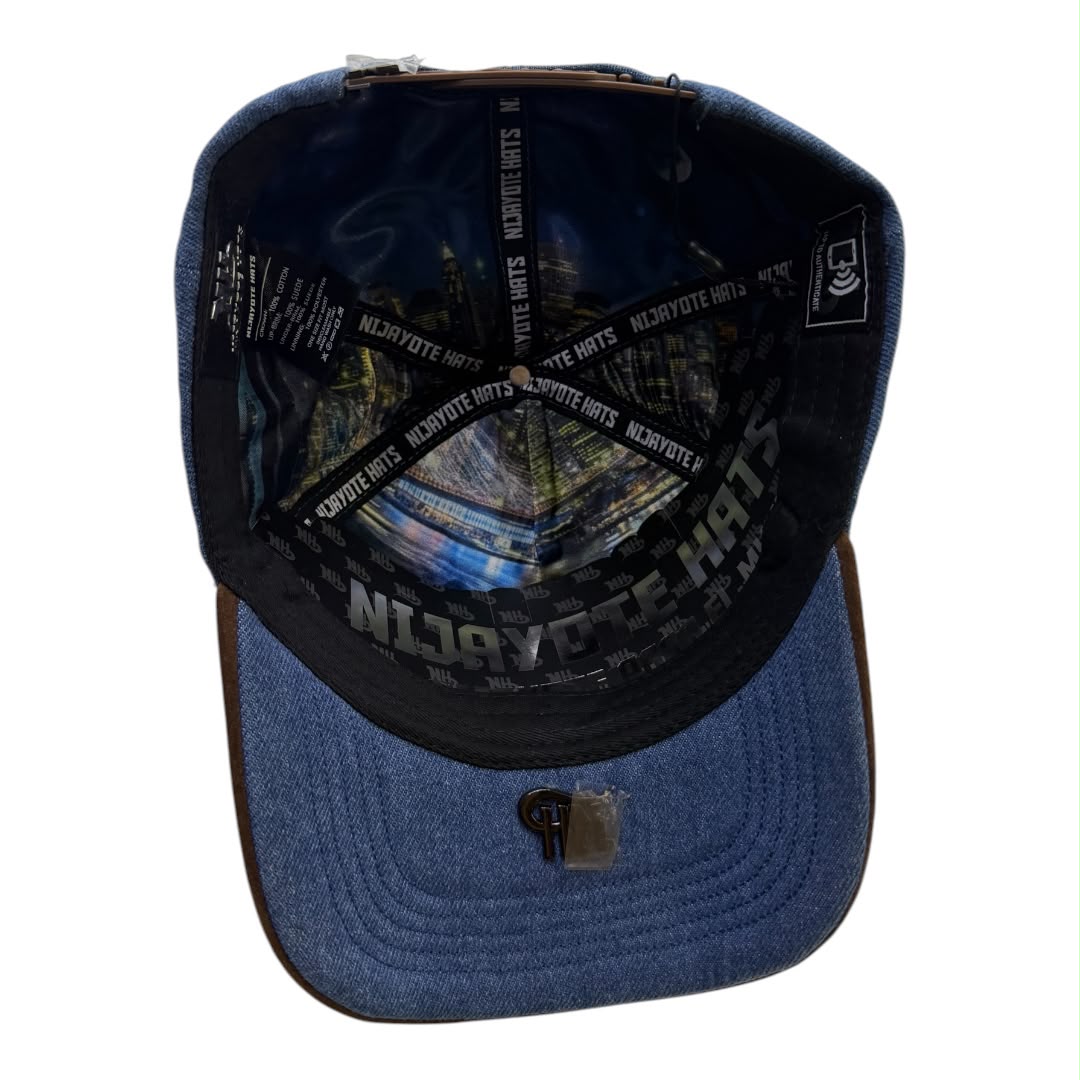 NIJAYOTE - New york statue of liberty denim & suede snapback cap