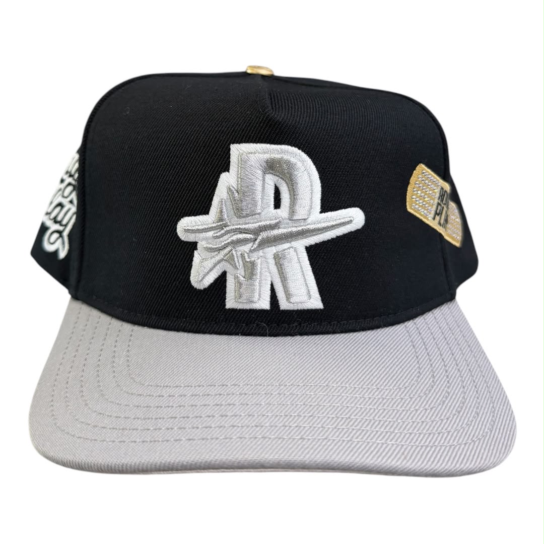 ROUGHPLAY HAT (BLACK/SILVER BANDAID SNAPBACK)