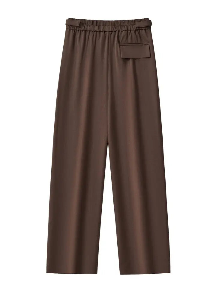 BAROCCO PANTS Wellington Side-Tab Trousers-Coffee
