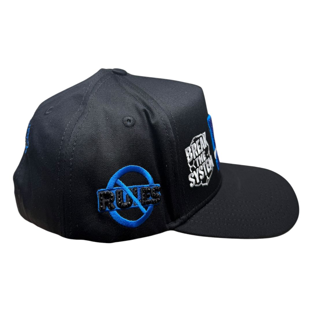 NO RULES" Snapback Cap – black-blue Edition | "N" Logo