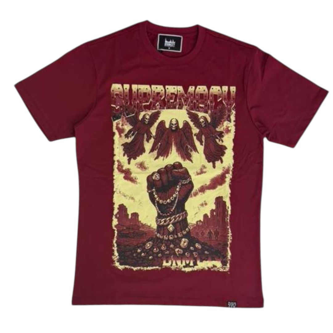 DENIMICITY RULE OR BE RULED STONE T-SHIRT DNM-2507BURG