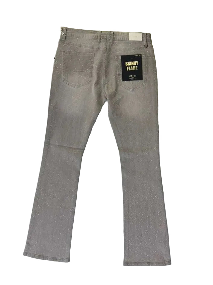 KDNK PANTS RHINESTONEZ - KND4806-GREY