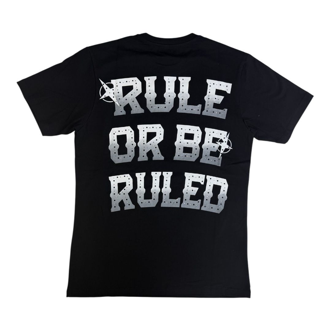 DENIMICITY RULE OR BE RULED STONE T-SHIRT DNM-2507BLACK.