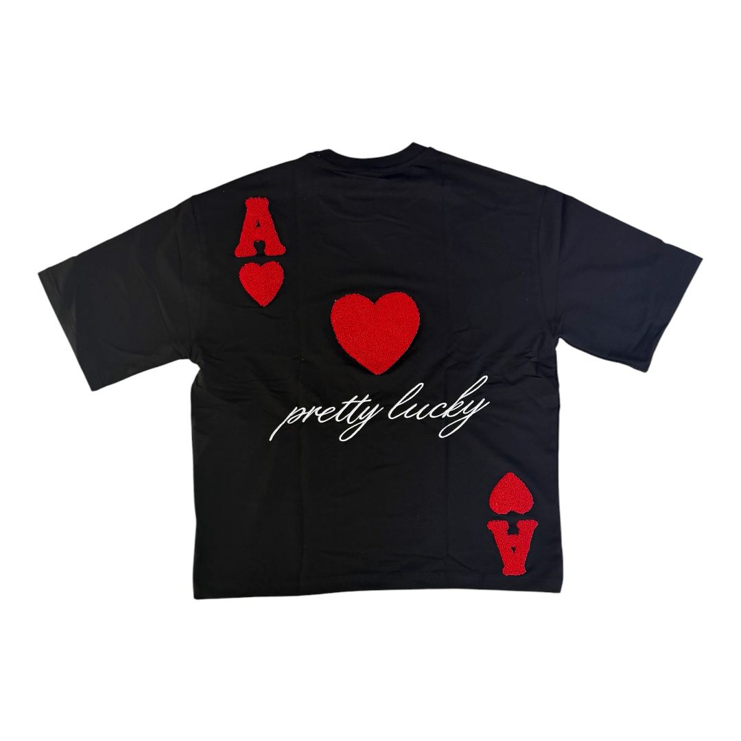 RICH GANG T-SHIRTS LUCKY  BLACK (#OVZ TEE, (MK73))