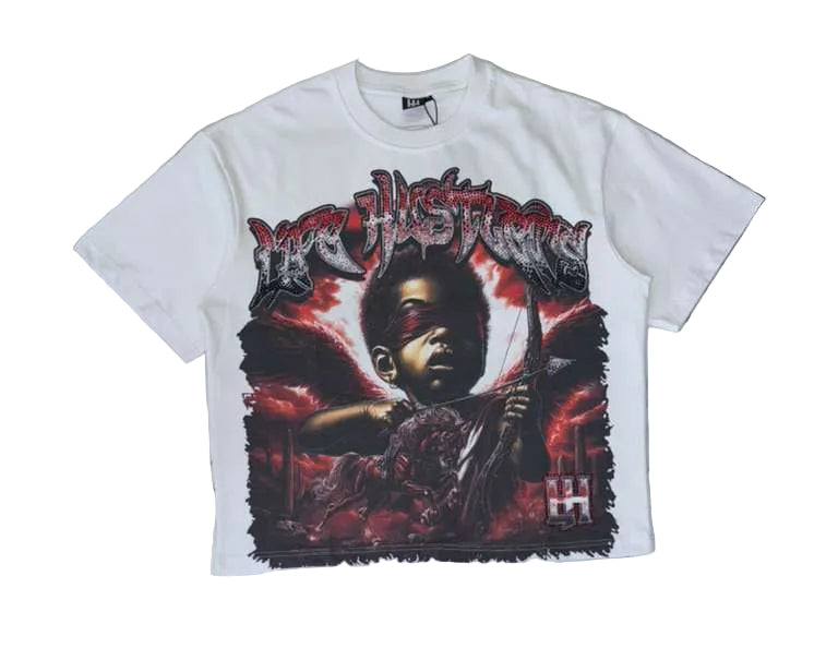 LIFE HUSTLERS T-SHIRT  “Warrior Girl” White tee (Life Hustlers “Warrior Girl” White tee)