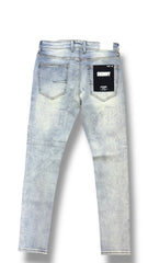 KND4935-LT.BLUE RHINESTONE LETTERING JEANS