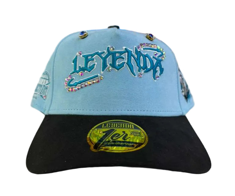 LEGENG HAT 1st Anniversary - Limited Edition Snapback Suede LIGHT-BLUE/BLACK