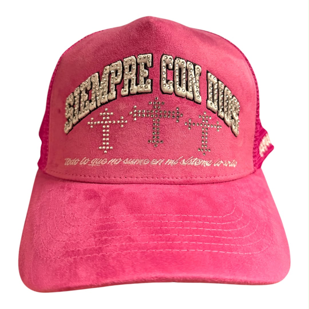REYES HAT siempre con dios pink/white
