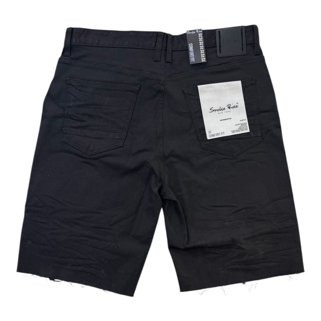 SMOKE RISE CLEAN LOOK COMFORT FIT SHORTS Style-JS25208-JET BLACK